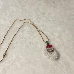 Elegant Gold and Red Necklace with Minimalist Design SANTA #313